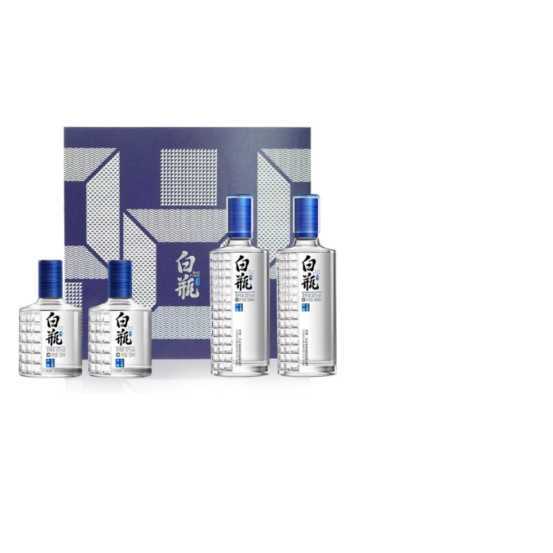 泸州老窖浓香型 白瓶酒52度500ml*2瓶+42度125ml*2瓶组合装