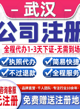 武汉公司注册营业执照个体注销变更代理记账报税解除异常执照代办