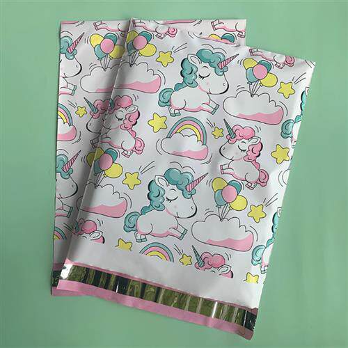 粉色独角兽彩色快递袋个性礼品服装饰品物流袋全新料高品质 现货