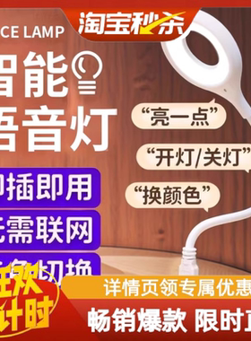 智能语音小夜灯说话开关声控灯USB照明灯床头灯LED灯护眼灯学生灯