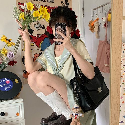 【薄荷抹茶】红川野原创jk制服正品日系水手服甜美清新学院风夏秋