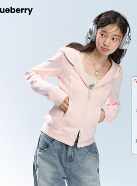 ablueberry【李慧香系列】修身连帽卫衣开衫女2026春运动休闲外套