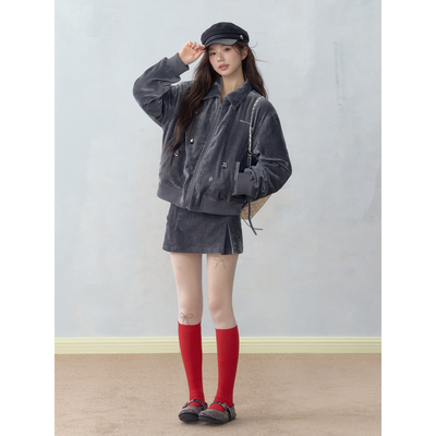 ablueberry重工千金风加厚棉服外套女时尚高级感两件套