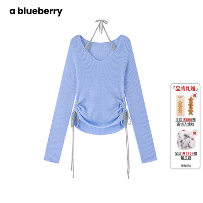 ablueberry韩系挂脖针织上衣女