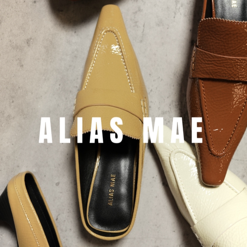 ALIASMAE时髦小方头牛皮半拖