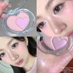 一颗爱心跳跳糖双色高光盘珠光提亮卧蚕眼影脸部修容水光细闪腮红