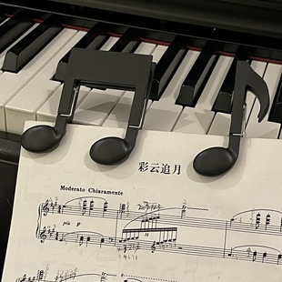 可爱创意黑色钢琴谱乐谱夹子音符食品封口夹万能晾衣架固定文件夹