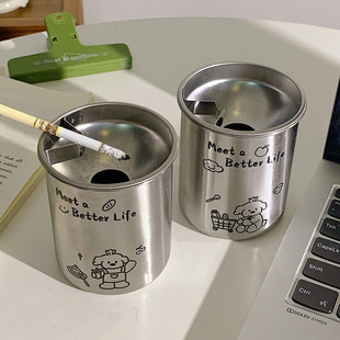 送给男朋友礼物防飞灰车载宿舍卧室客厅烟灰缸卡通可爱潮流高颜值