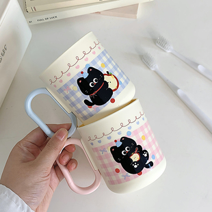 可爱苹果小猫高颜值洗漱杯家用刷牙杯学生宿舍卡通漱口杯情侣杯子