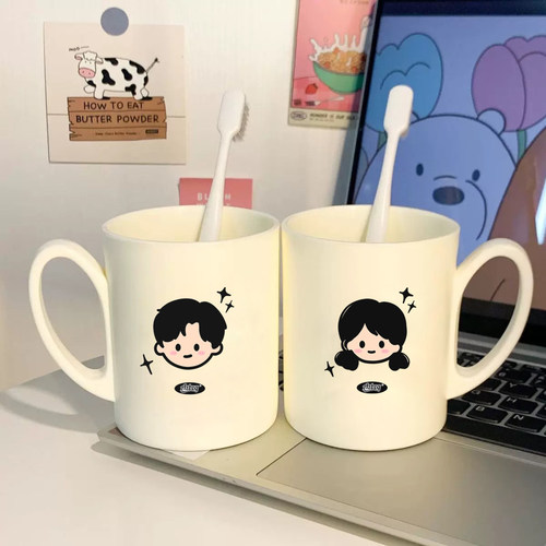 原创情侣可爱漱口杯卡通牙刷洗漱家用加厚耐摔宿舍牙杯防霉牙缸杯