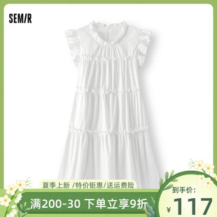 寬松A型小飛袖 森馬2025夏季 新款 女款 蛋糕連衣裙108325114005
