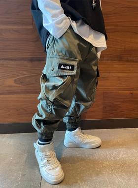 男童工装裤子休闲 百搭2025春秋大口袋街舞宝宝小中大潮流儿童长