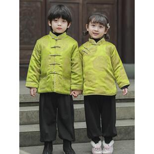 儿童唐装冬季男女童拜年服宝宝中国风棉服外套兄妹装覆古棉衣童装