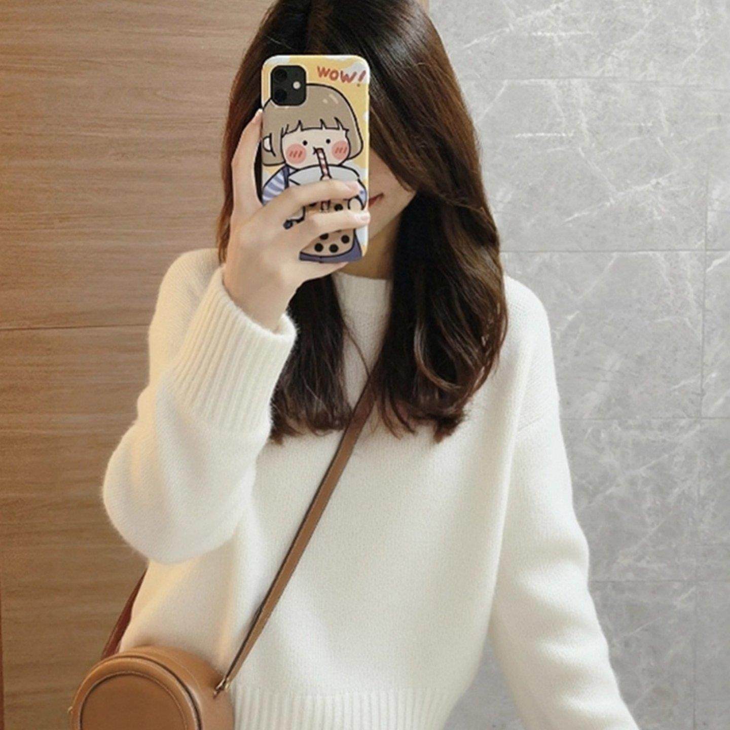 白色小香风针织衫毛衣女2025秋冬新款慵懒风高级感毛衣可外穿内搭