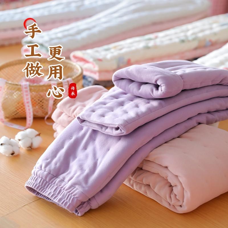 纯棉花棉裤女士德绒贴身内穿弹力防寒加厚保暖裤内胆打底裤子冬季