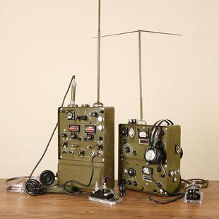 覆古怀旧老式彷古创意无线 线电台发报机电报机模型道具橱窗装饰