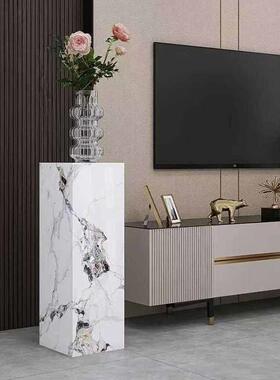 大理石底座岩板柱子客厅大摆件高级感创意摆件高级感轻奢摆件底座