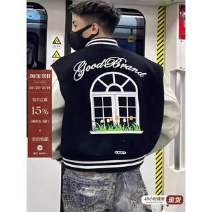2025FW 庄园物语GOOD烫钻刺绣拼接棒球服夹克外套短宽 男女同款