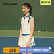 网球背心polo领百褶裙套装 jollybean 女童复古拼色方领25夏新款