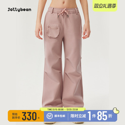 女童加绒工装裤防风保暖户外运动