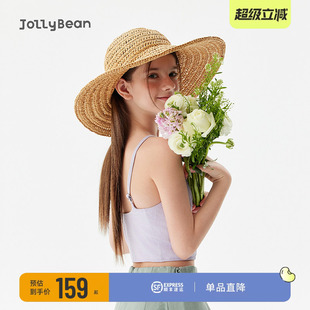 新款 女童泡泡格细肩带背心 儿童背心25夏季 jollybean