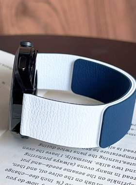 GT6pro磁吸荔枝纹硅胶表带双色适用华为手表watch5智能手表表带