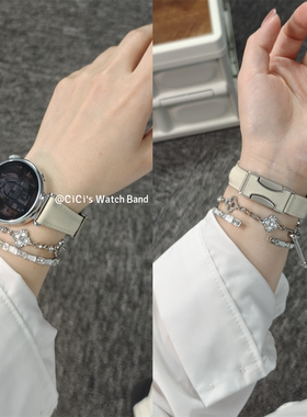 超软头层小牛皮荔枝纹C磁吸扣GT6/5手表GT5pro真皮表带41mm女18mm