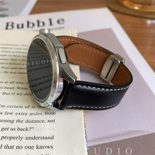 watch5头层小牛皮星光磁吸扣适用华为手表GT5男真皮表带20mm22mm