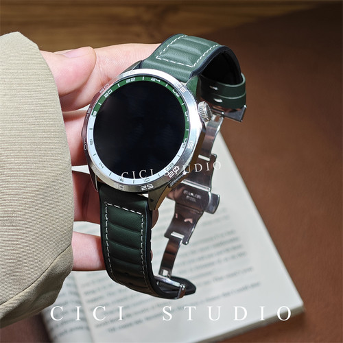 GT6真皮蝴蝶扣男士防汗表带