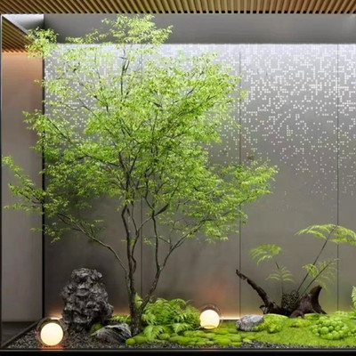 彷真吊钟树大型绿植室内外马醉木北欧nis风橱窗装饰造景套装组合