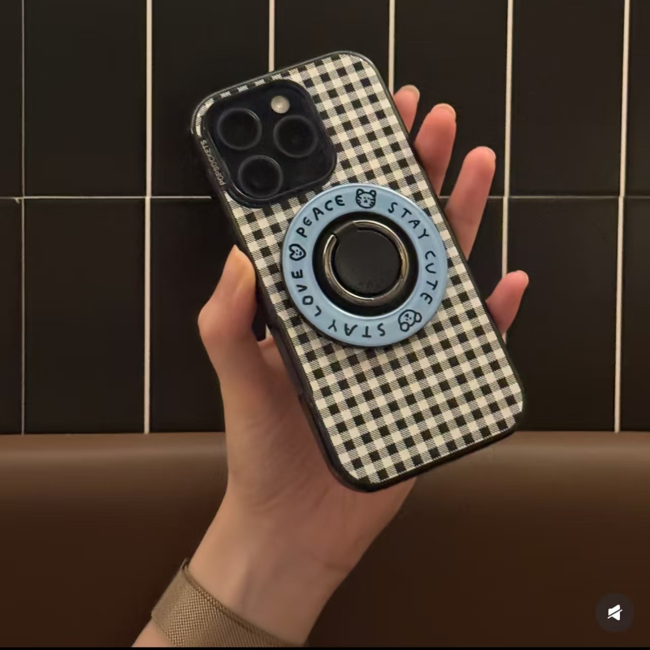 【泡泡骚手机壳】Gula强磁吸苹果手机壳iphone16promax/15pro/14/13手机保护套防摔黑白格子手机壳苹果17pm