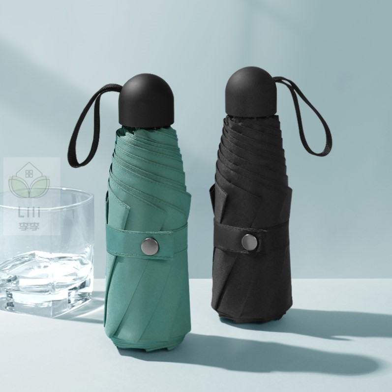 日本拇指伞太阳伞男女防晒晴雨两用伞小巧便携简约五折伞