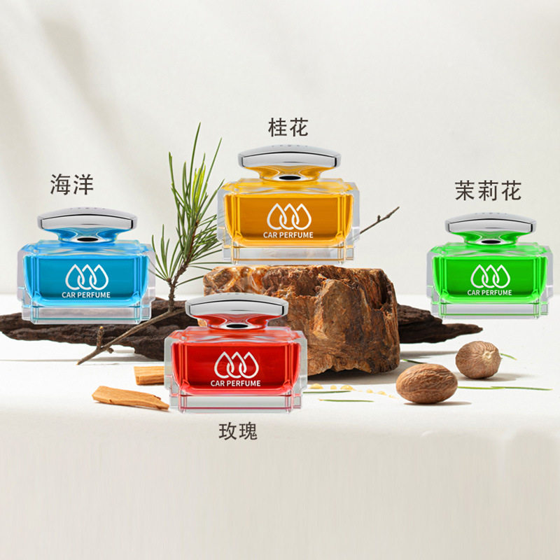 车载香水座汽车香薰摆件水滴持久淡香车用高档装饰品香氛车居两用
