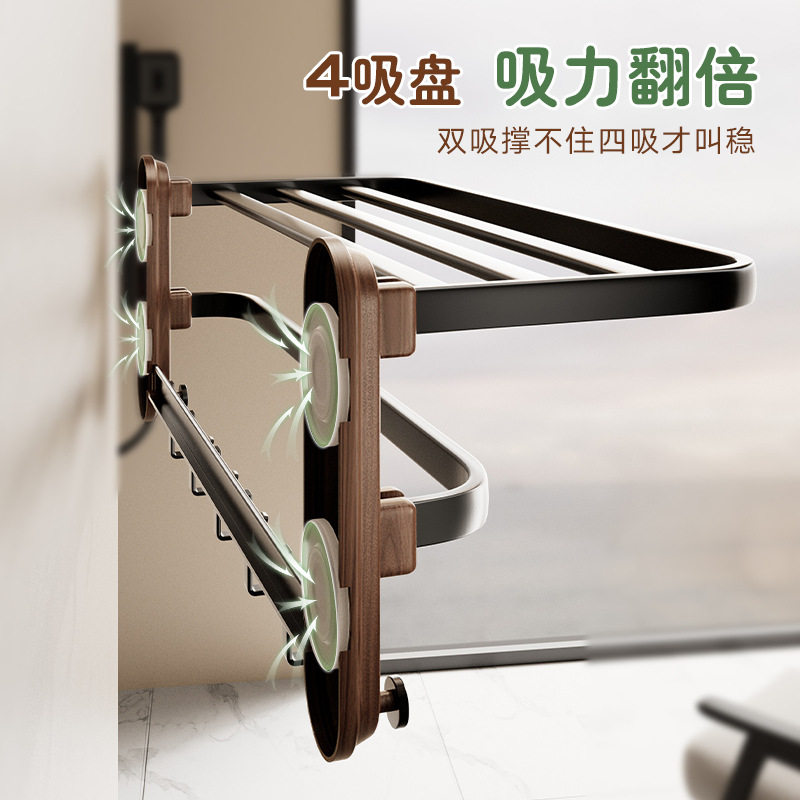 吸盘毛巾架中古风免打孔