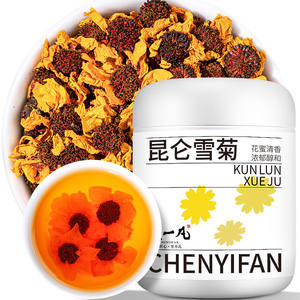 陈一凡昆仑雪菊正宗新疆天山雪菊花茶胎菊泡水喝罐装45g