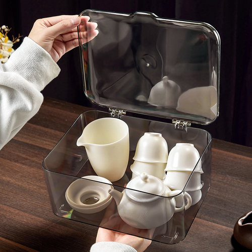 茶具收纳盒带盖防尘功夫茶