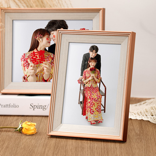 相框摆台洗照片做成画框情侣婚纱照结婚照定制打印冲印6寸7寸10寸