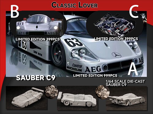 Classic Lover CL  1:64 1989年奔驰Sauber C9 仿真合金汽车模型