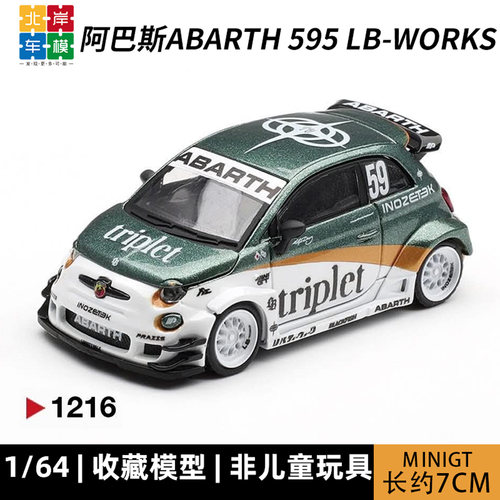 MINIGT 1:64 菲亚特阿巴斯 595 LB-WORKS TY版 1216合金汽车模型