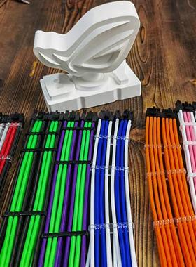 全模组电源定制线粉色白色硅胶包网线镀银显卡线电源模组线延长线