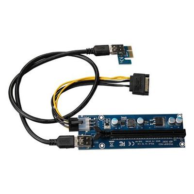 速桥新版显卡转接延长线PCIe 1x转16x扩展USB3.0 pciex1转x16板