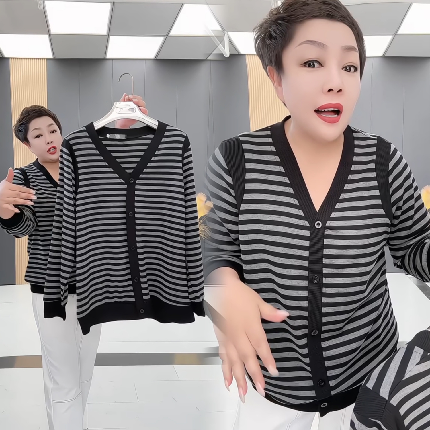 大码设计感条纹打底上衣女秋季2025新款胖mm遮肉显瘦别致长袖t恤