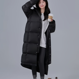 凸乆鸟绒服羽绒服男女超长款过膝加厚冬款情侣宽松外套官方旗舰店