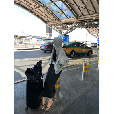 isaro uu 私服连帽灰卫衣~长期主义日常好穿蝙蝠袖拉链卫衣外套