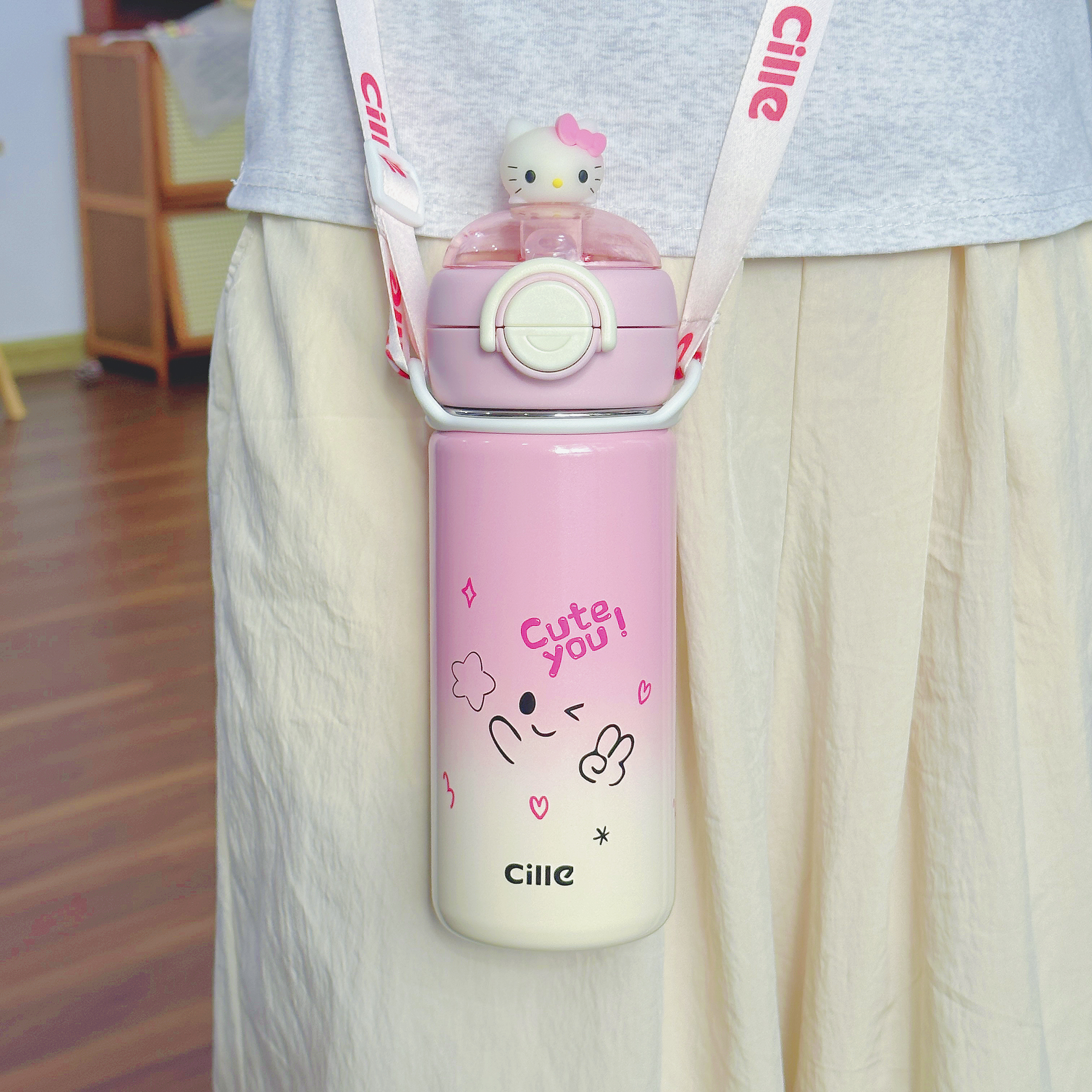 cille小学生初中生双饮水保温杯