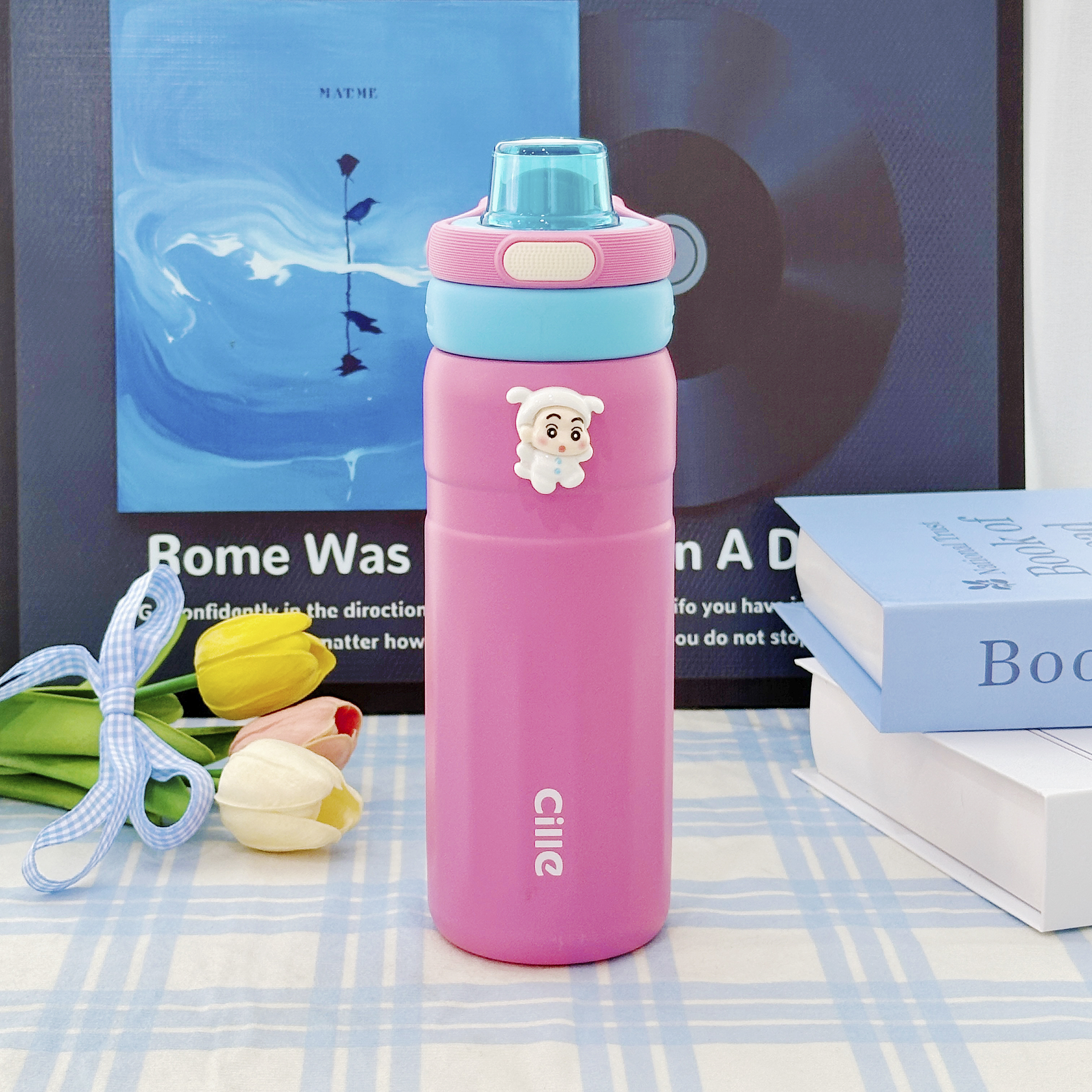 希乐保温杯学生儿童双饮直身弹盖