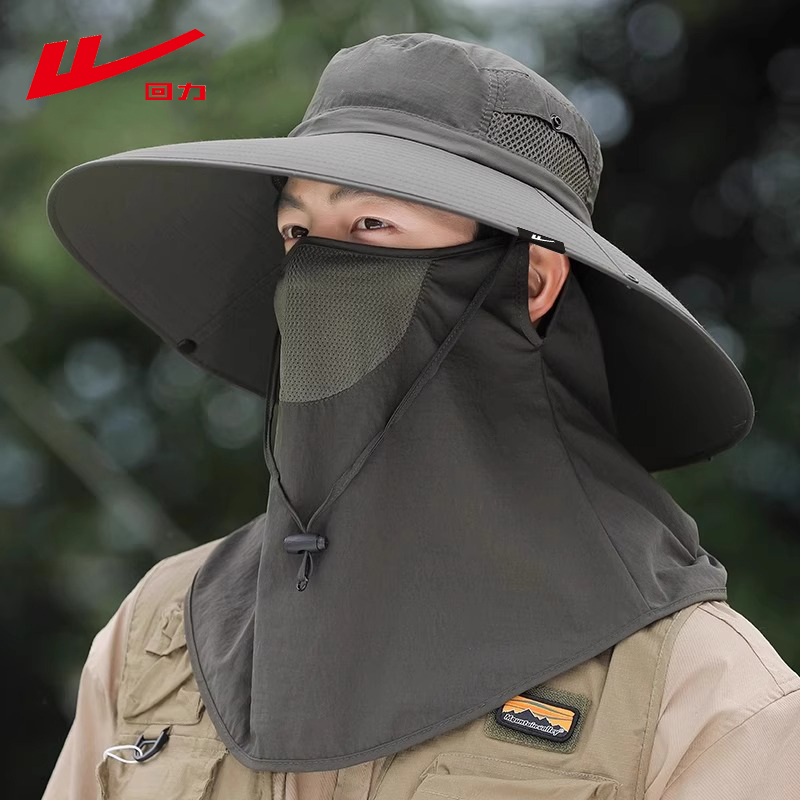 回力防晒渔夫帽男士夏季户外钓鱼