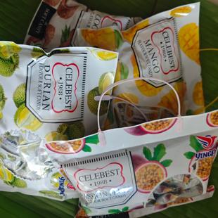 西双版 纳榴莲手提糖芒果椰子百香果味蓝莓车厘子水果软糖糖果特产