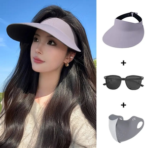 2026无痕一体冰丝防晒帽女夏季防紫外线遮阳帽户外运动空顶太阳帽