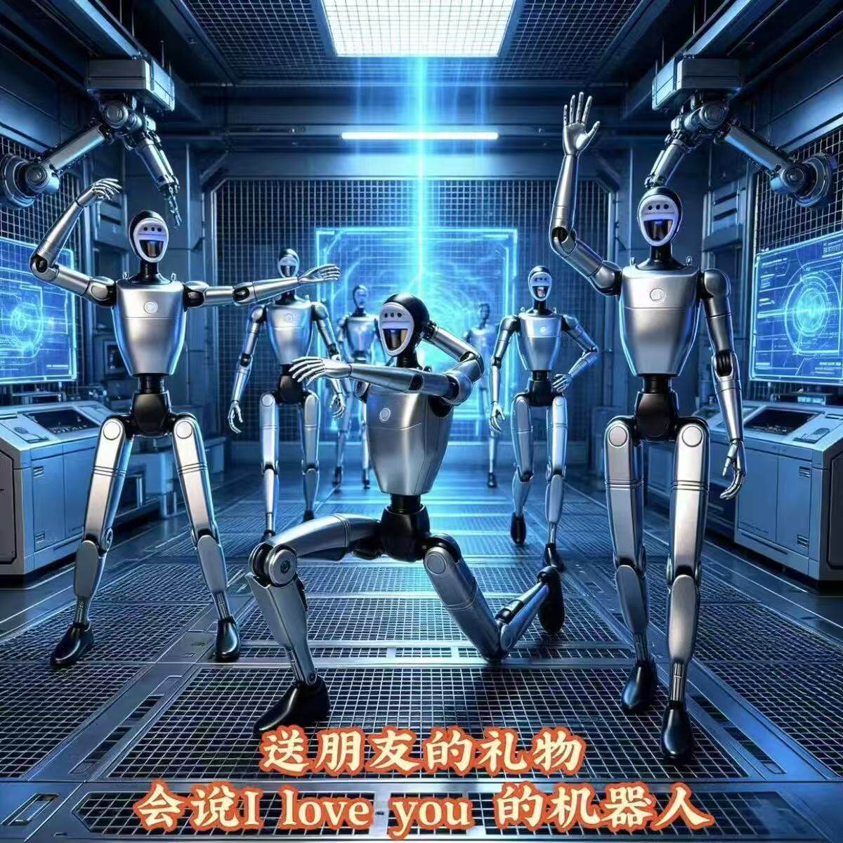 AI声光可动表白机器人摆件